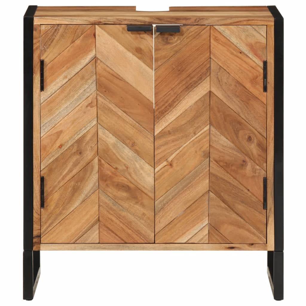 Koupelnová Skříňka 55 X 35 X 60 Cm Masivní Akácie A Železo