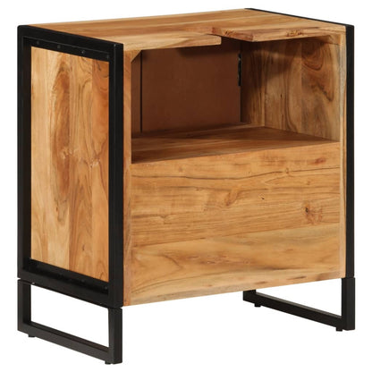 Koupelnová Skříňka 55 X 35 X 60 Cm Masivní Akácie A Železo