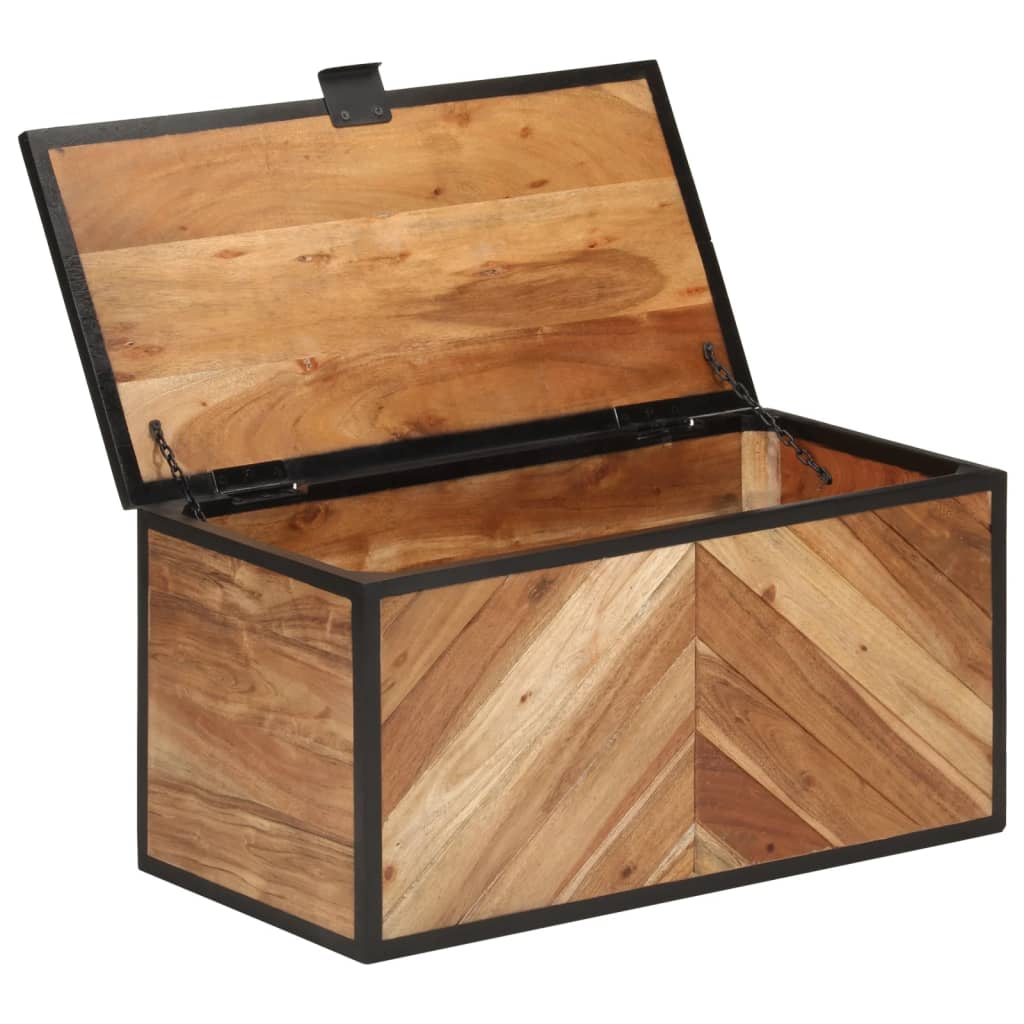 Úložný Box 60 X 30 X 30 Cm Masivní Akáciové Dřevo A Železo