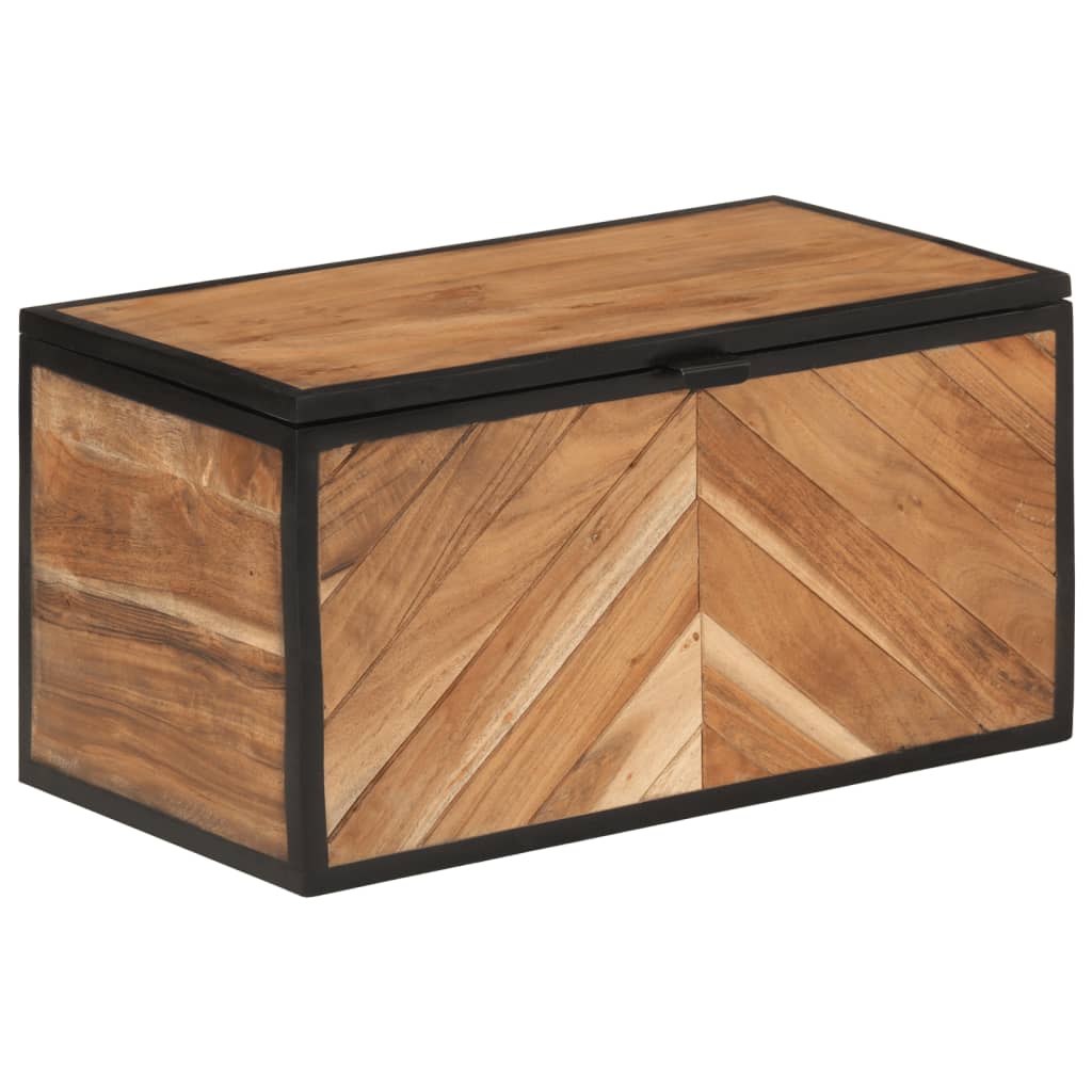 Úložný Box 60 X 30 X 30 Cm Masivní Akáciové Dřevo A Železo