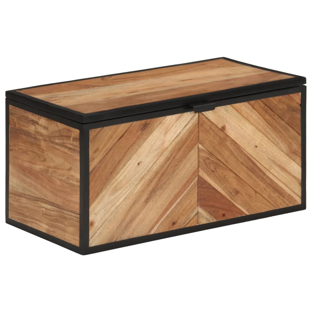 Úložný Box 60 X 30 X 30 Cm Masivní Akáciové Dřevo A Železo