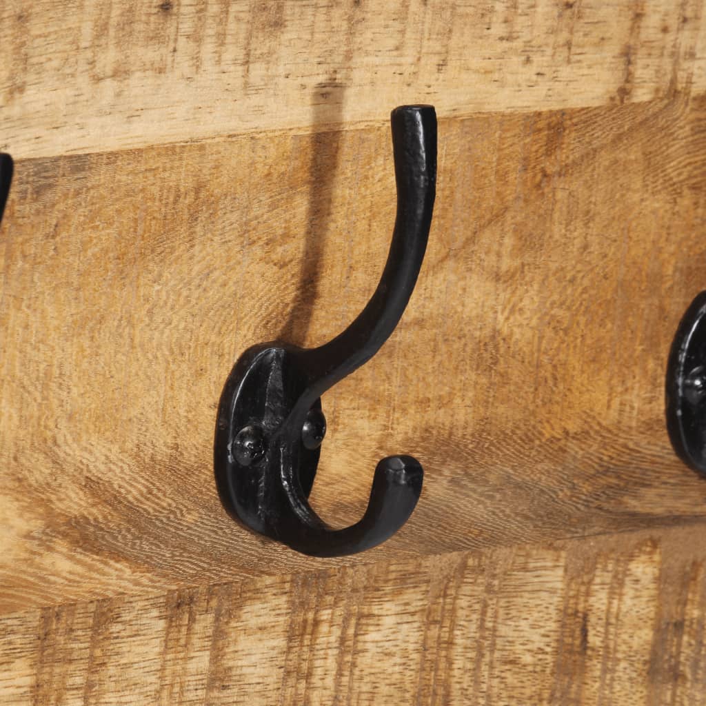 Věšáky Na Kabáty 2 Ks 80 X 8 X 25 Cm Masivní Hrubý Mangovník Černá