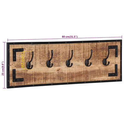 Věšáky Na Kabáty 2 Ks 80 X 8 X 25 Cm Masivní Hrubý Mangovník Černá