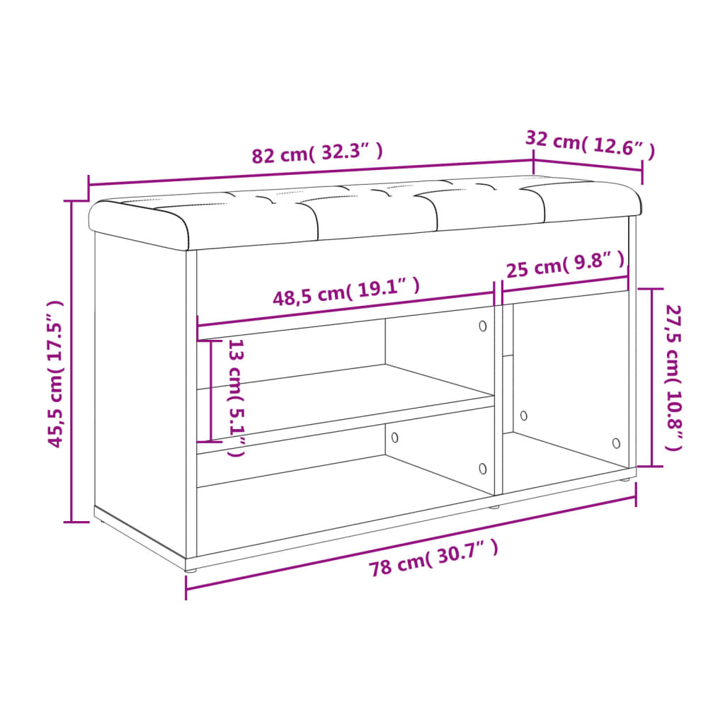 Lavice S Botníkem 82 X 32 X 45,5 Cm Kompozitní Dřevo