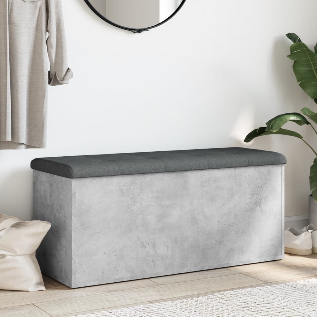 Úložná Lavice Betonově Šedá 102 X 42 X 45 Cm Kompozitní Dřevo