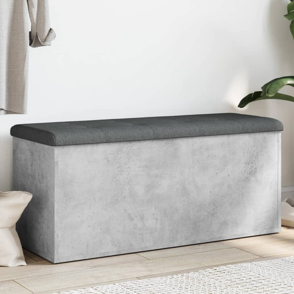 Úložná Lavice Betonově Šedá 102 X 42 X 45 Cm Kompozitní Dřevo