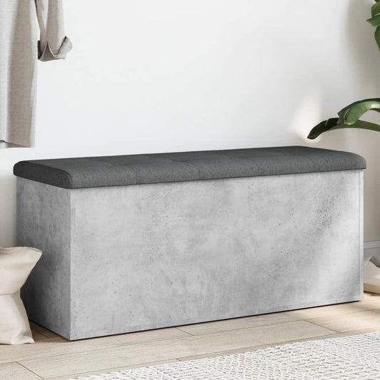 Úložná Lavice Betonově Šedá 102 X 42 X 45 Cm Kompozitní Dřevo