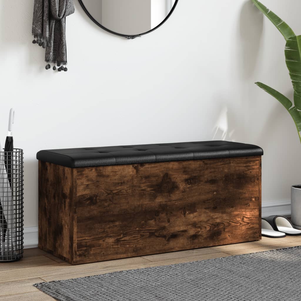 Úložná Lavice Kouřový Dub 102 X 42 X 45 Cm Kompozitní Dřevo