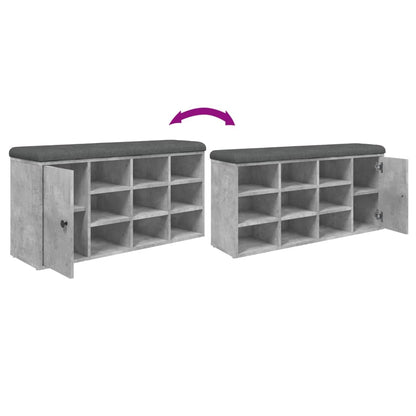 Lavice S Botníkem Betonově Šedá 102X32X50 Cm Kompozitní Dřevo