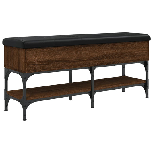 Lavice S Botníkem Hnědý Dub 102 X 32 X 45 Cm Kompozitní Dřevo