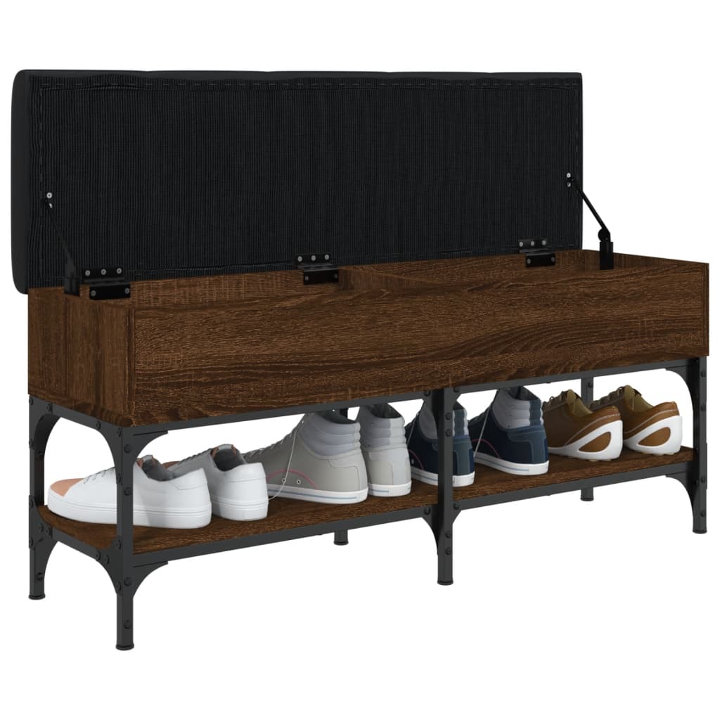 Lavice S Botníkem Hnědý Dub 102 X 32 X 45 Cm Kompozitní Dřevo