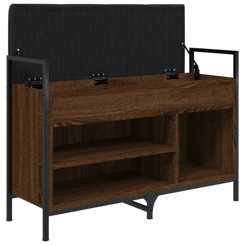 Lavice S Botníkem Hnědý Dub 85,5X32X57,5 Cm Kompozitní Dřevo