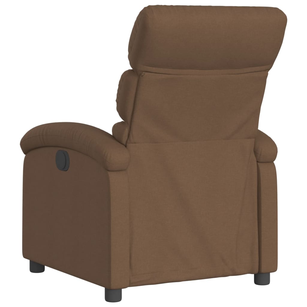 Elektrické Polohovací Křeslo Hnědé Textil Hnědá