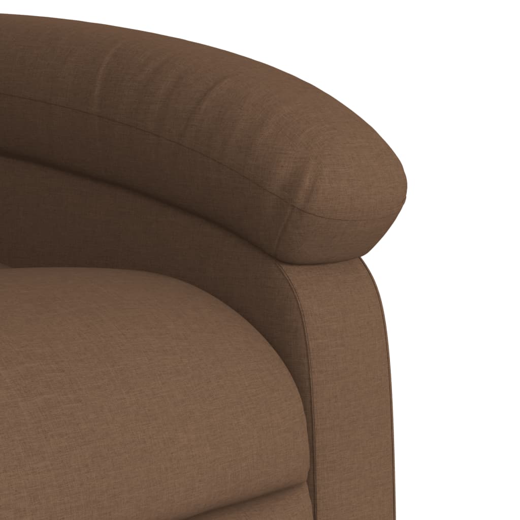 Elektrické Polohovací Křeslo Hnědé Textil Hnědá
