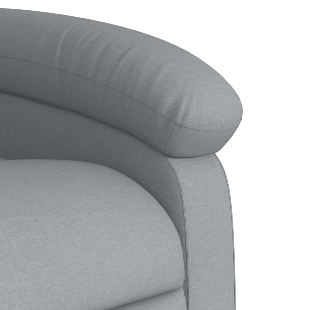 Elektrické Masážní Polohovací Křeslo Světle Šedé Textil Světle Šedá