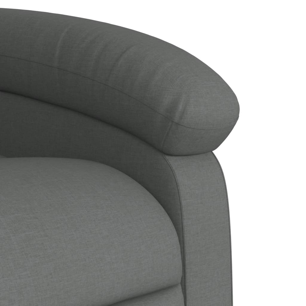 Zvedací Polohovací Křeslo Tmavě Šedé Textil Tmavě Šedá