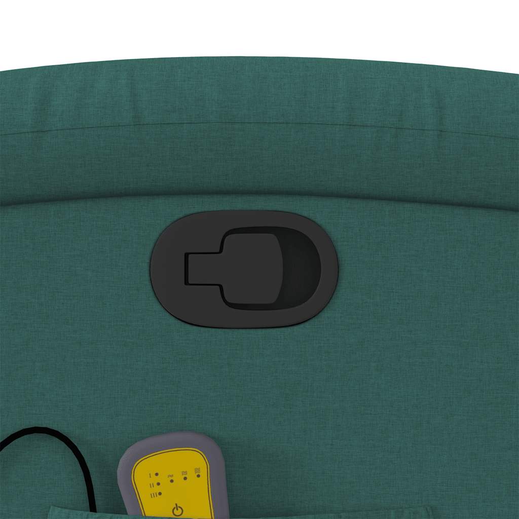 Zvedací Masážní Polohovací Křeslo Tmavě Zelené Textil Tmavě Zelená