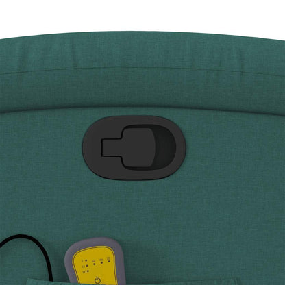 Zvedací Masážní Polohovací Křeslo Tmavě Zelené Textil Tmavě Zelená