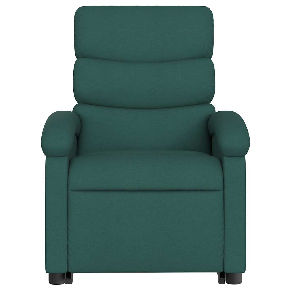 Zvedací Masážní Polohovací Křeslo Tmavě Zelené Textil Tmavě Zelená
