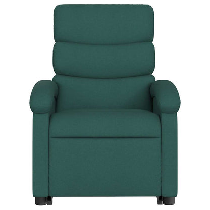 Zvedací Masážní Polohovací Křeslo Tmavě Zelené Textil Tmavě Zelená