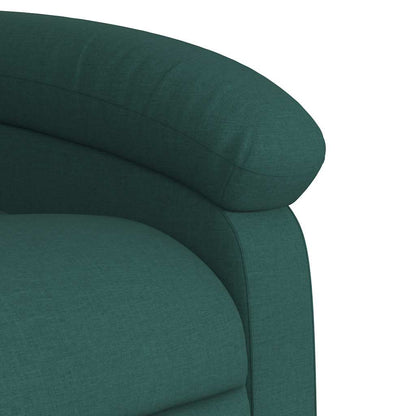 Zvedací Masážní Polohovací Křeslo Tmavě Zelené Textil Tmavě Zelená