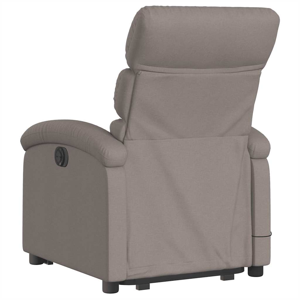 Zvedací Masážní Polohovací Křeslo Textil Taupe