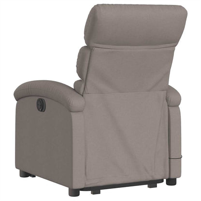 Zvedací Masážní Polohovací Křeslo Textil Taupe