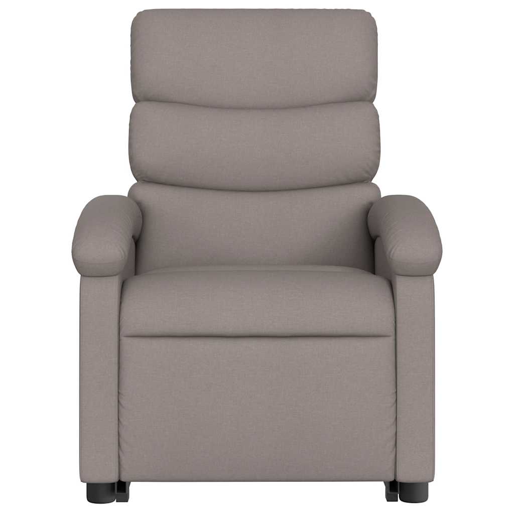 Zvedací Masážní Polohovací Křeslo Textil Taupe