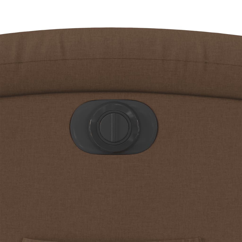 Elektrické Zvedací Polohovací Křeslo Hnědé Textil Hnědá