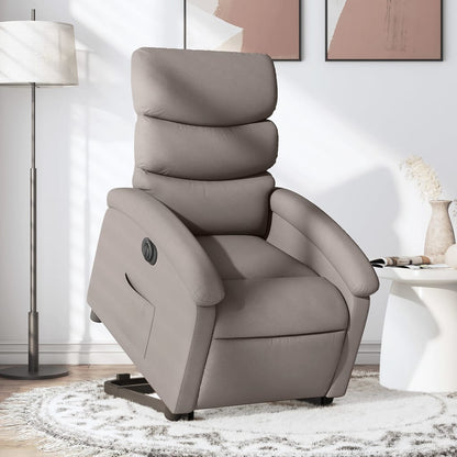Zvedací Masážní Polohovací Křeslo Textil Taupe