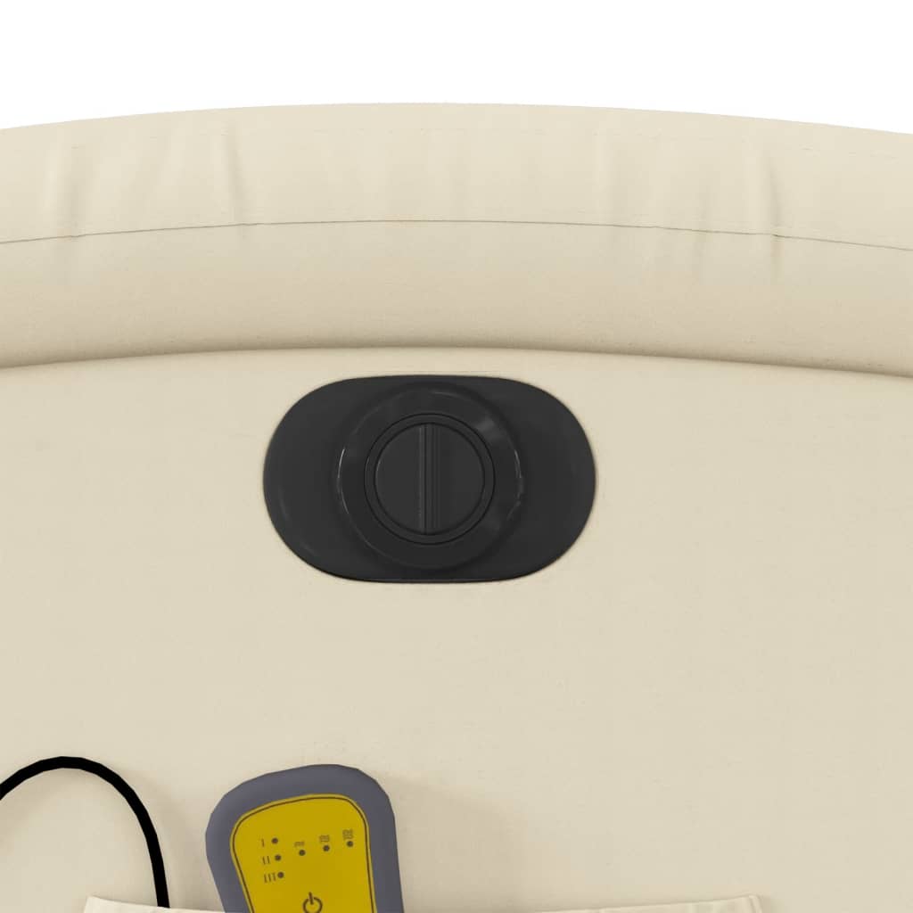 Elektrické Zvedací Masážní Polohovací Křeslo Krémové Umělá Kůže Krémová