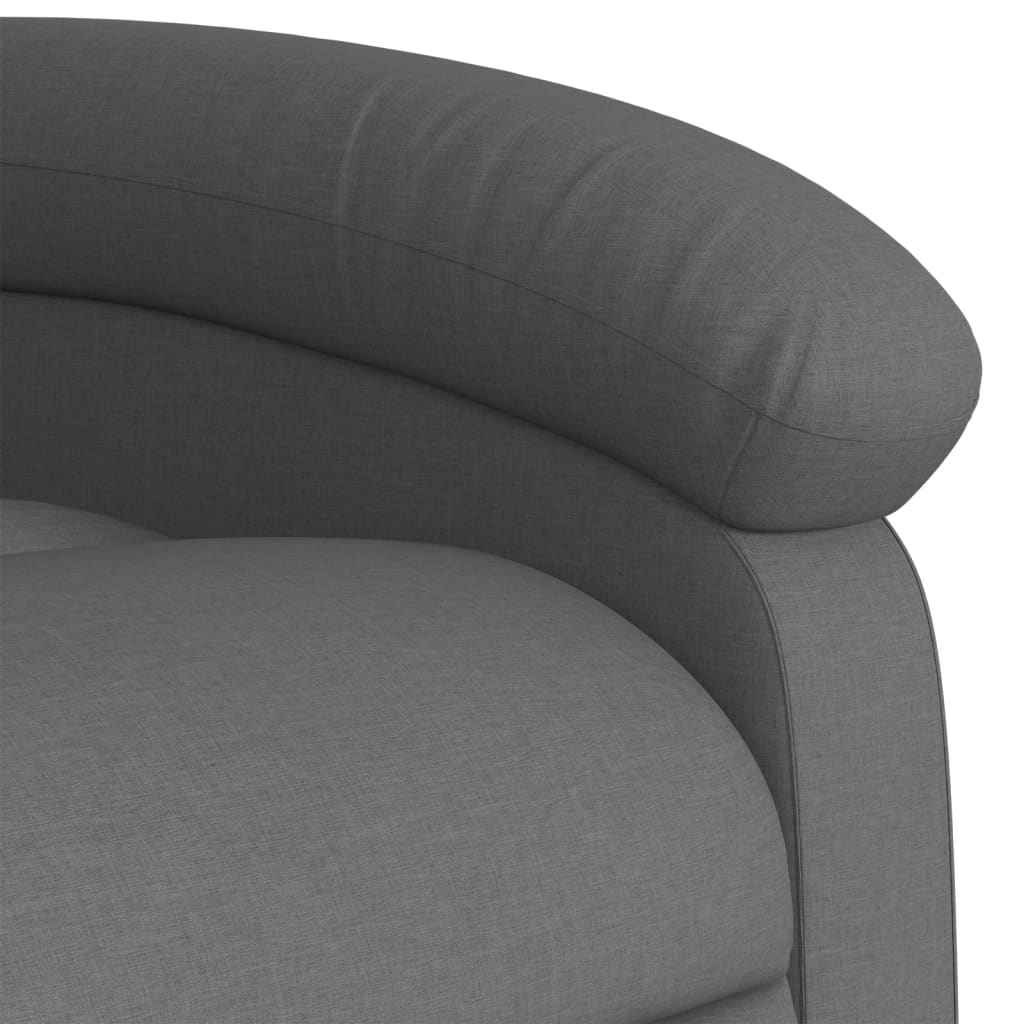 Elektrické Polohovací Křeslo Tmavě Šedé Textil Tmavě Šedá