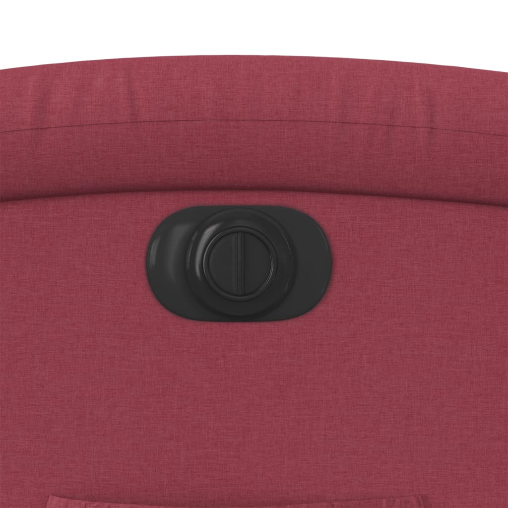 Elektrické Polohovací Křeslo Vínové Textil Vínová Červená