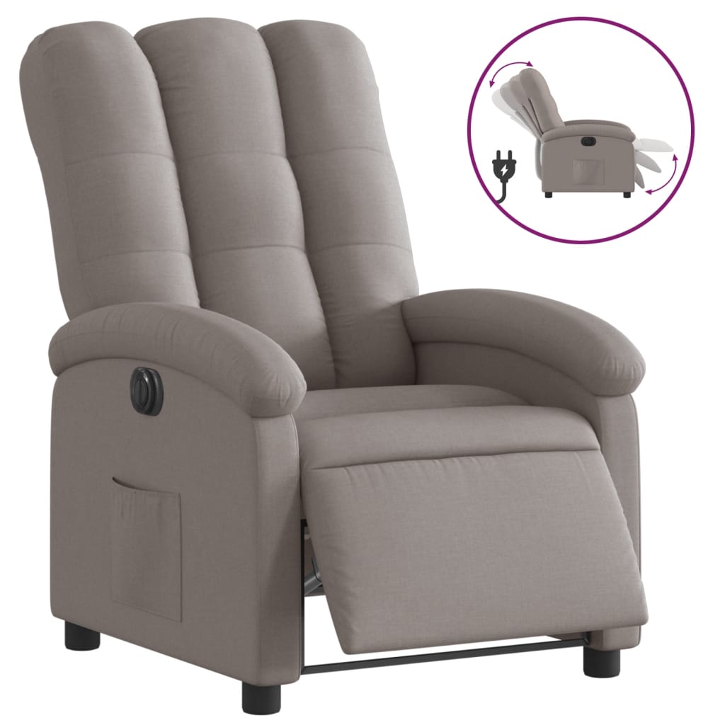 Elektrické Polohovací Křeslo Textil Taupe