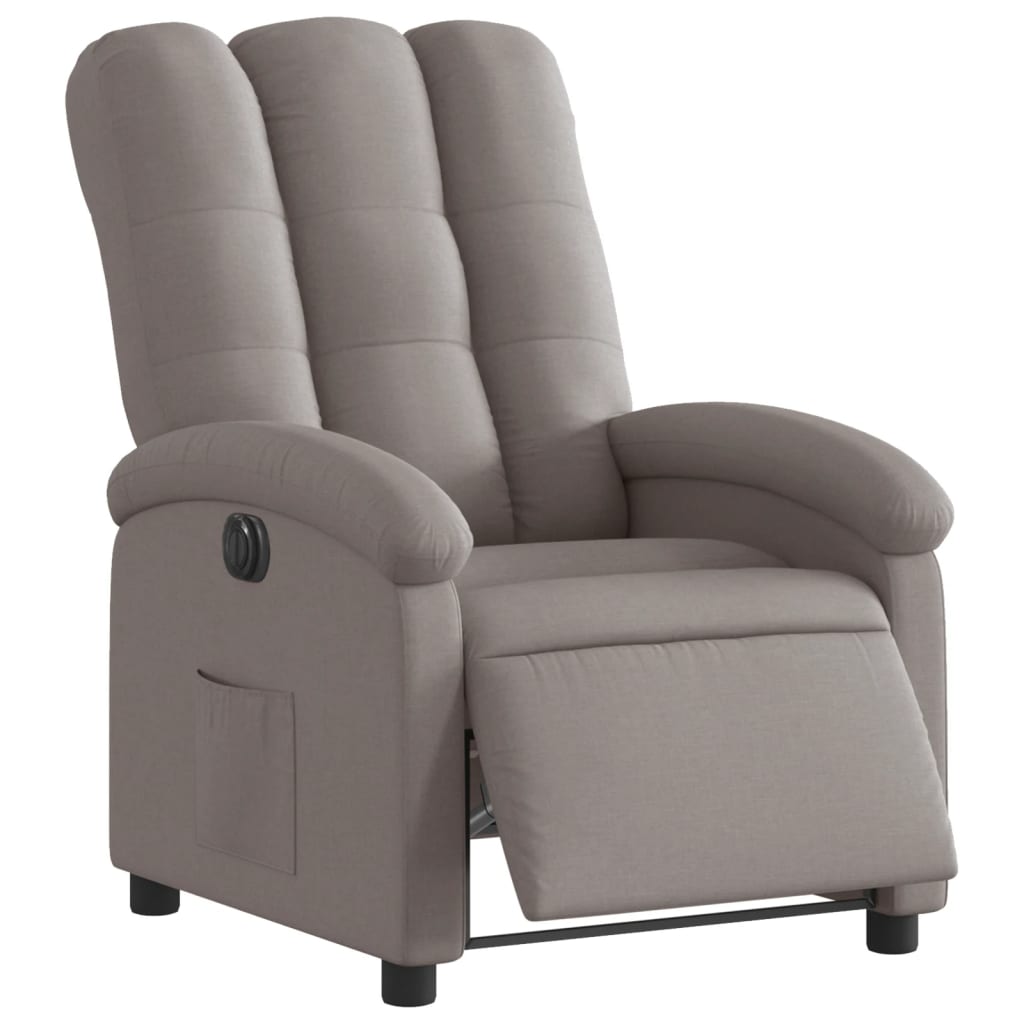 Elektrické Polohovací Křeslo Textil Taupe