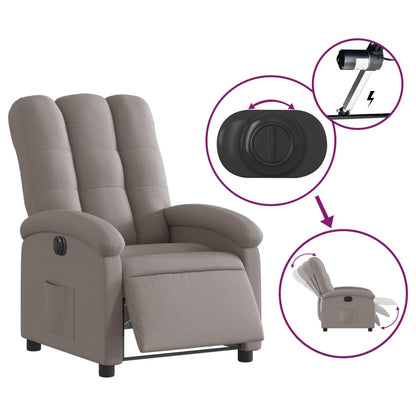Elektrické Polohovací Křeslo Textil Taupe