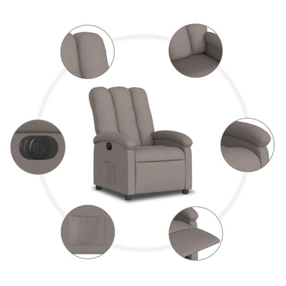 Elektrické Polohovací Křeslo Textil Taupe
