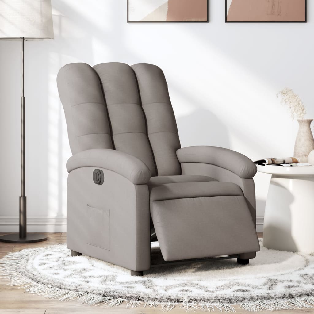 Elektrické Polohovací Křeslo Textil Taupe