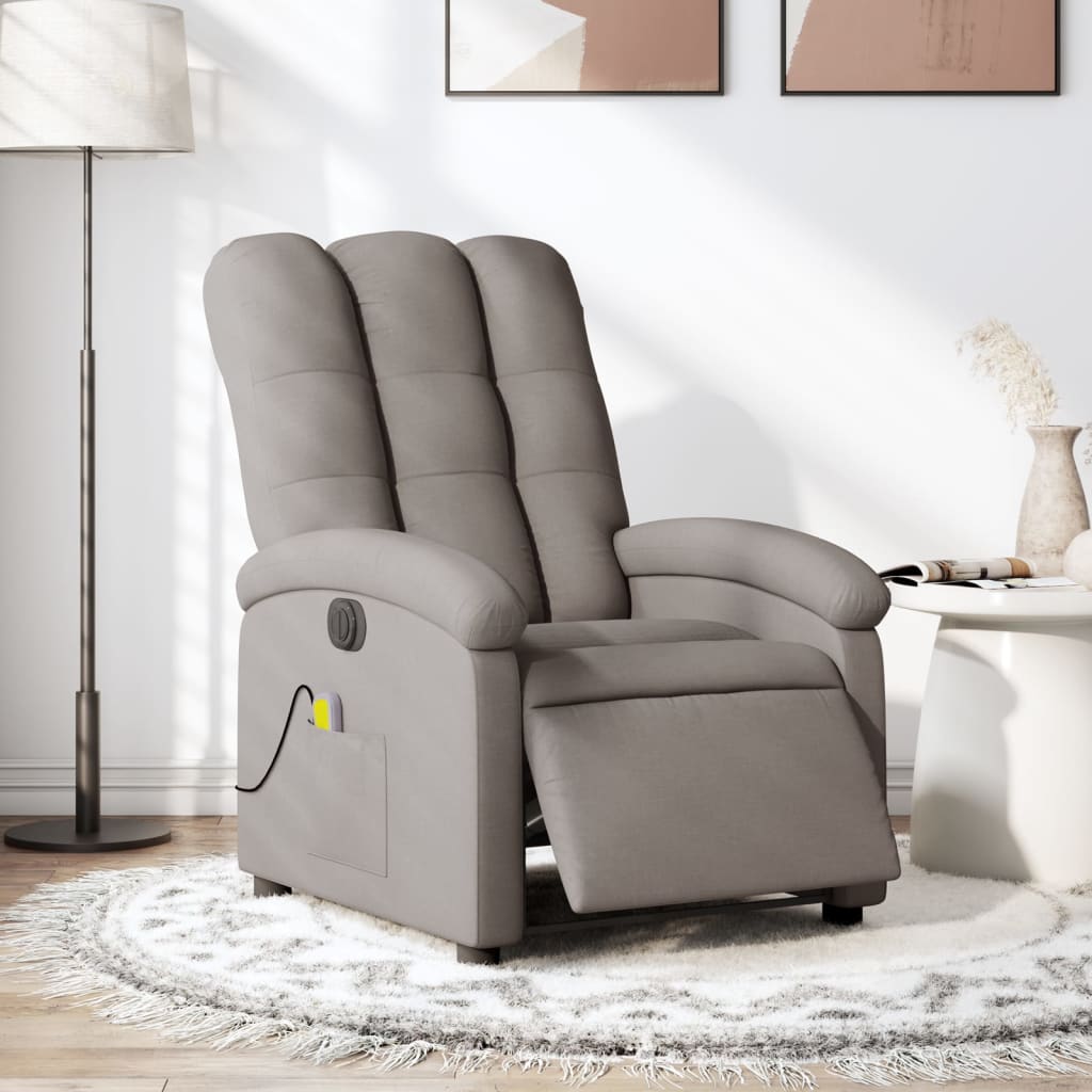 Elektrické Polohovací Křeslo Textil Taupe