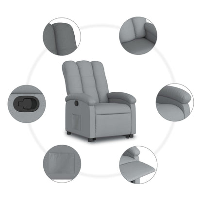 Zvedací Polohovací Křeslo Světle Šedé Textil Světle Šedá