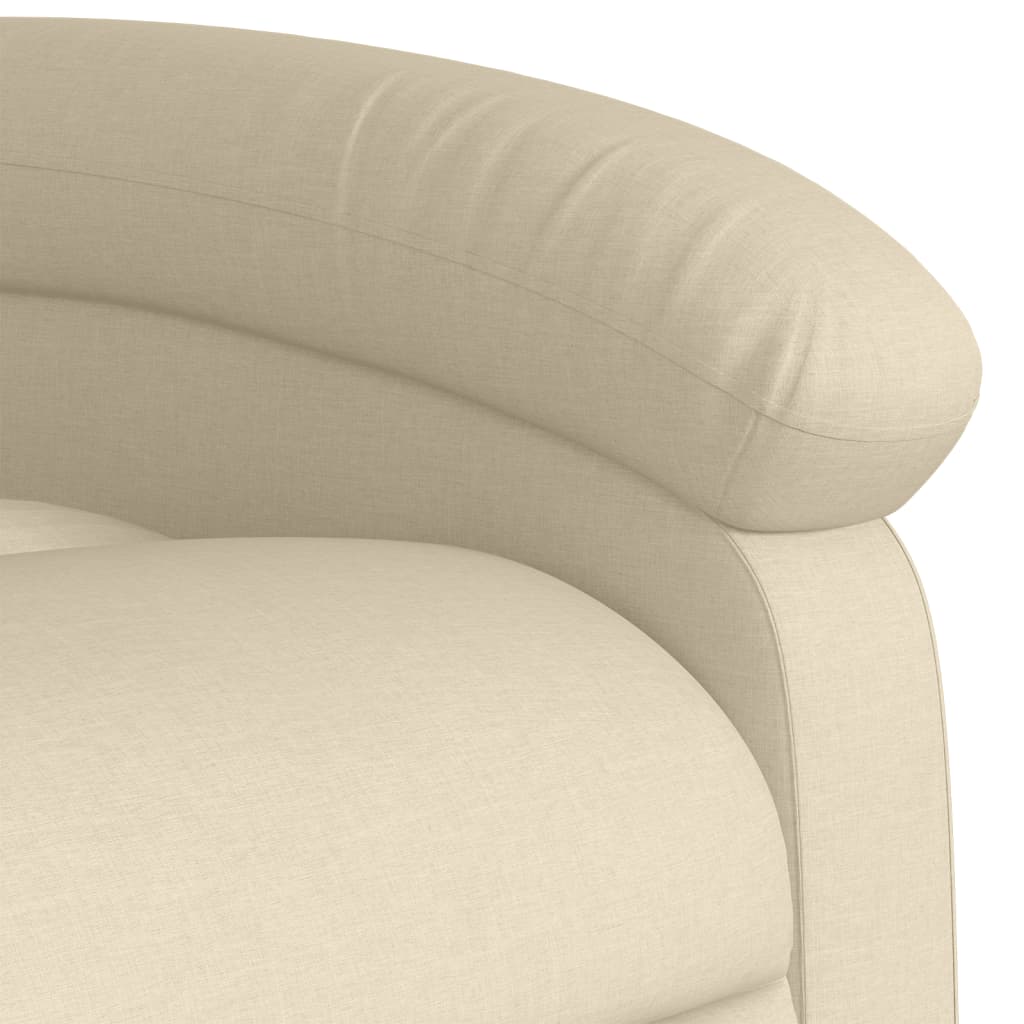 Zvedací Polohovací Křeslo Krémové Textil Krémová