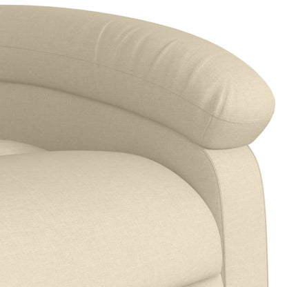 Zvedací Polohovací Křeslo Krémové Textil Krémová