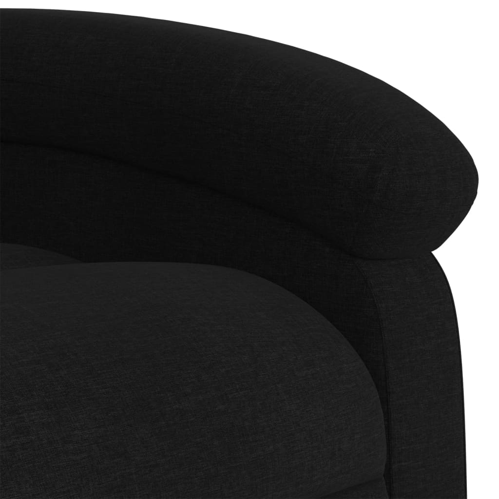 Zvedací Masážní Polohovací Křeslo Černé Textil Černá