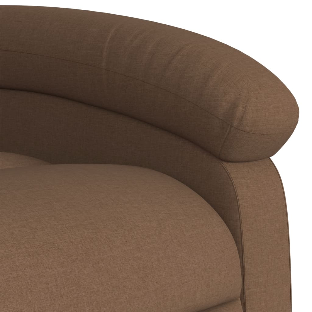 Zvedací Masážní Polohovací Křeslo Hnědé Textil Hnědá