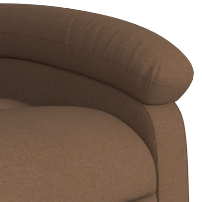 Zvedací Masážní Polohovací Křeslo Hnědé Textil Hnědá