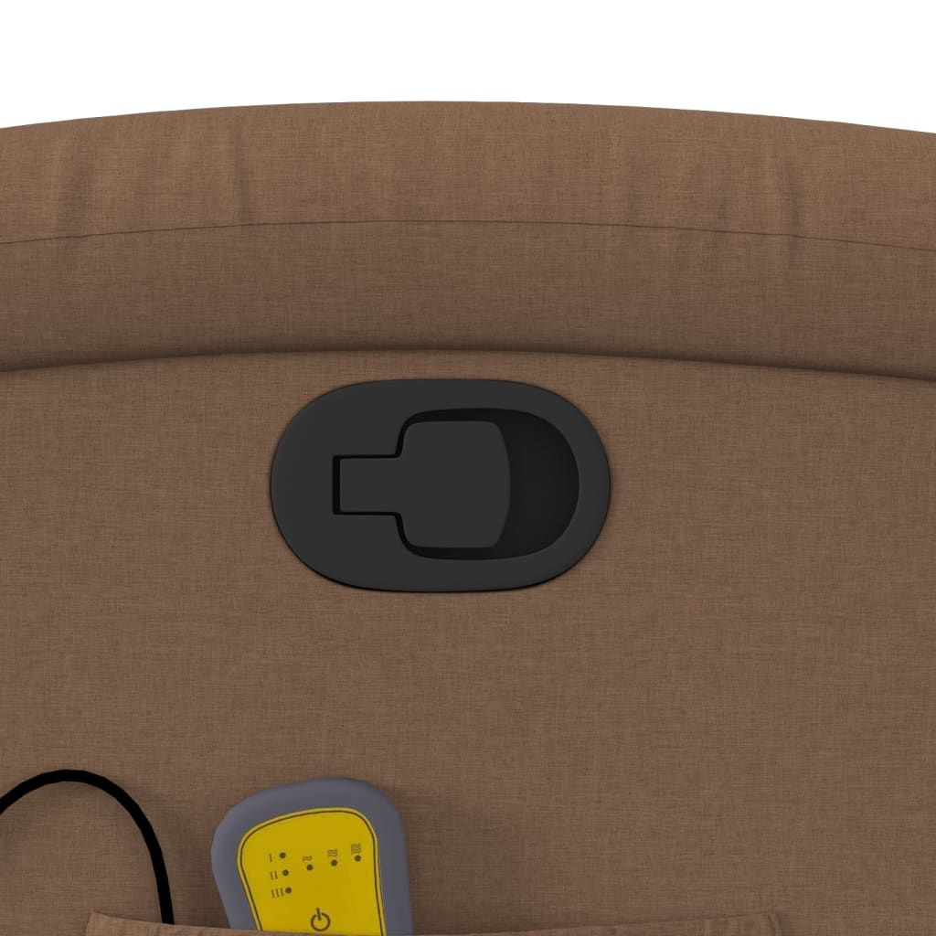 Zvedací Masážní Polohovací Křeslo Hnědé Textil Hnědá