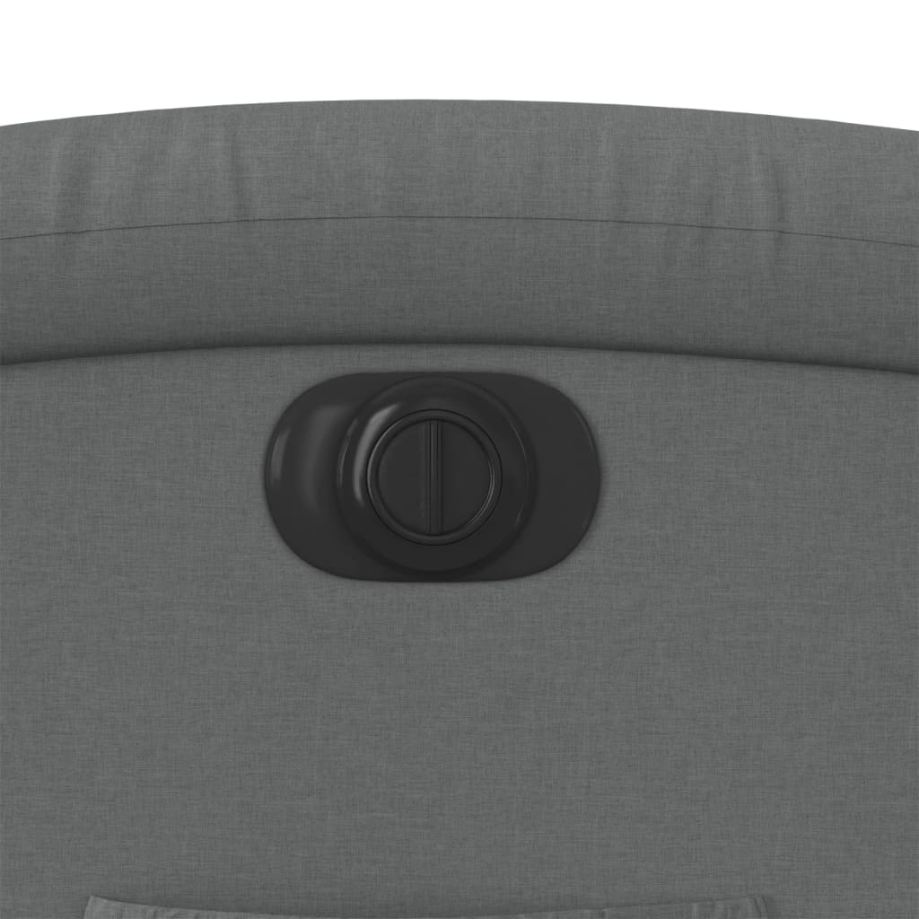 Elektrické Zvedací Polohovací Křeslo Tmavě Šedé Textil Tmavě Šedá