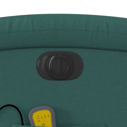 Elektrické Zvedací Masážní Polohovací Křeslo Zelené Textil Tmavě Zelená