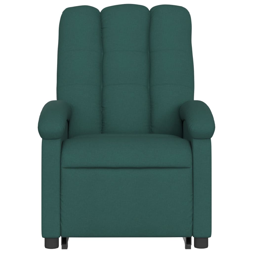 Elektrické Zvedací Masážní Polohovací Křeslo Zelené Textil Tmavě Zelená