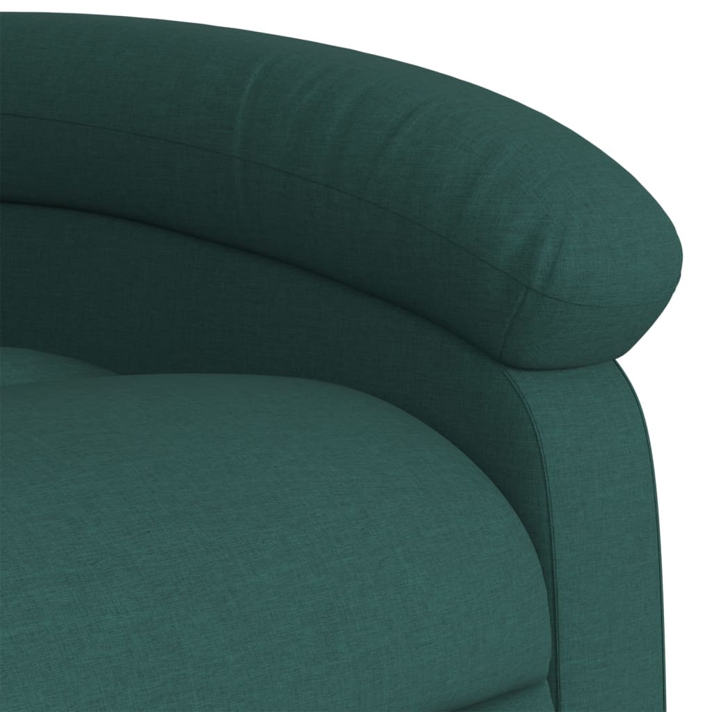 Elektrické Zvedací Masážní Polohovací Křeslo Zelené Textil Tmavě Zelená